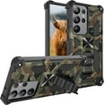 thumbnail image 1 of Slim Fit Phone Case for Samsung Galaxy S23 Ultra (Not fit S23),Army Camouflage Case with Military Grade Anti-Drop Protection and Built-in Kickstand Cover for Galaxy S23 Ultra,MC Army Green, 1 of 12