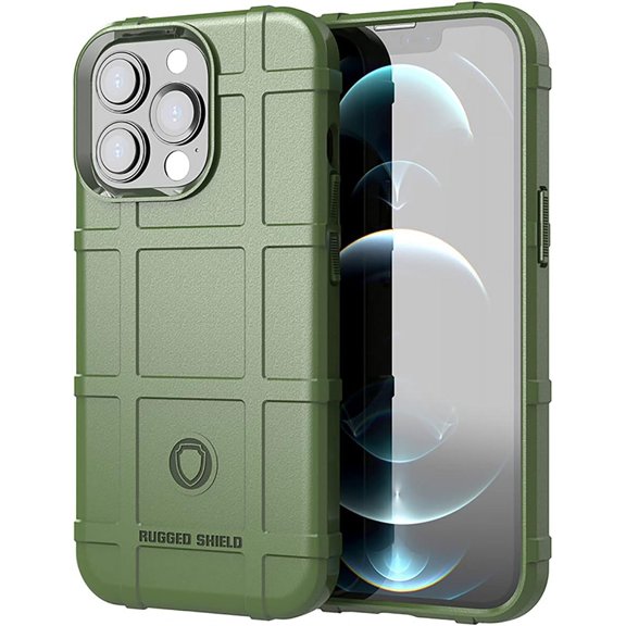 Slim Fit Phone Case for iPhone 13 Pro Max,Rugged Shield Case with Military Grade Shockproof Protection,Drop-Tested and Camera Lens Protection Shell for iPhone 13 Pro Max (6.7), HD Green