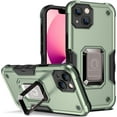 thumbnail image 1 of Slim Fit Phone Case for iPhone 14 (Not 14 Max), Military Flag Magnet Adsorption Kickstand Case with Screen Camera Lens 360° Full Protection Shell for iPhone 14, JQ Green, 1 of 11
