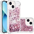 thumbnail image 1 of Slim Fit Phone Case for iPhone 14 Plus (6.7 in.), Glitter Liquid Quicksand Effect Silicone Soft TPU Case with Camera Lens and Screen Protection for iPhone 14 Plus,LSWT Diamond Rose, 1 of 13