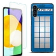 thumbnail image 1 of Slim-Fit Protective Fashion Phone Case (Black) for Samsung Galaxy A13 5G, with Tempered Glass Screen Protector, by OneToughShield ® - Phone Booth Blue, 1 of 3