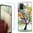 thumbnail image 1 of Slim-Fit Protective Fashion Phone Case (Black) for Samsung Galaxy A03s, with Tempered Glass Screen Protector, by OneToughShield ® - Colorful Tree, 1 of 4