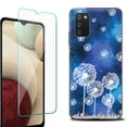 thumbnail image 1 of Slim-Fit Protective Fashion Phone Case (Black) for Samsung Galaxy A03s, with Tempered Glass Screen Protector, by OneToughShield ® - Dandelion Stars, 1 of 4