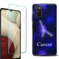 thumbnail image 1 of Slim-Fit Protective Fashion Phone Case (Black) for Samsung Galaxy A03s, with Tempered Glass Screen Protector, by OneToughShield ® - Zodiac / Cancer, 1 of 4