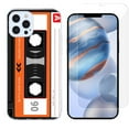 thumbnail image 1 of Slim-Fit Protective Phone Case compatible with iPhone 12 Pro Max, with Tempered Glass Screen Protector, by OneToughShield ® - Cassette Orange, 1 of 3