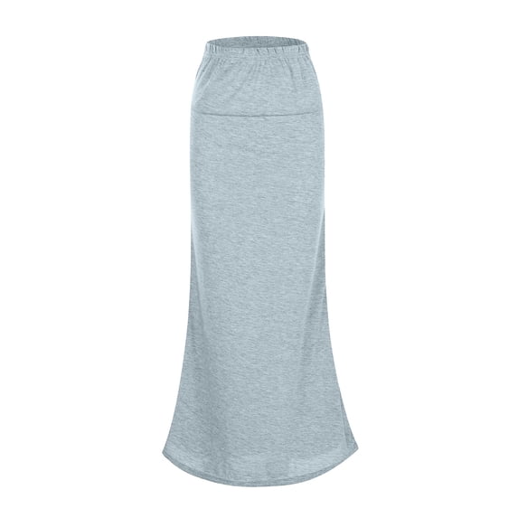 Slim Fit Ruched Pencil Skirts For Women High Waisted Elastic Band Bodycon Shirring Skirt With Plus Size Maxi Length