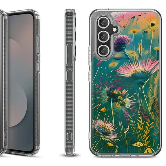 Shockproof Protective Phone Case Cover for Samsung Galaxy S25 FE, by OneToughShield - Flower Wind