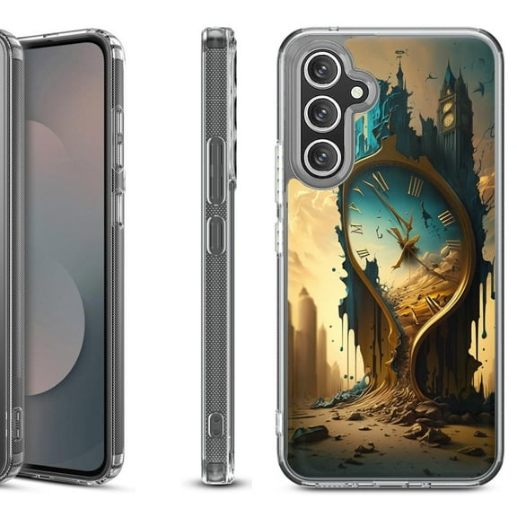 Shockproof Protective Phone Case Cover for Samsung Galaxy S25 FE, by OneToughShield - Melting Clock