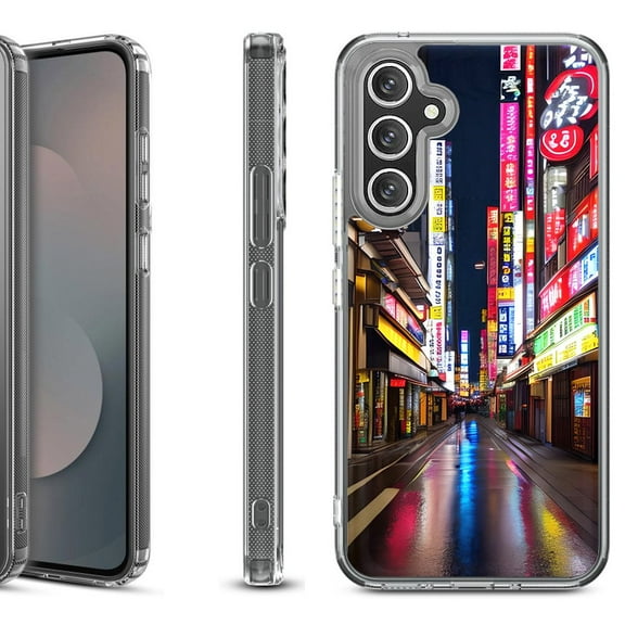 Shockproof Protective Phone Case Cover for Samsung Galaxy S25 FE, by OneToughShield - Neon Street