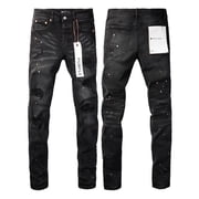 Slim Fit Stretch Jeans Ripped Skinny Jeans for Men, Distressed Straight Leg Fashion Comfort Flex Waist Jeans