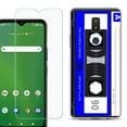 thumbnail image 1 of Slim-Fit TPU Fashion Phone Case for Cricket Icon 3, with Tempered Glass Screen Protector, by OneToughShield ® - Cassette Blue, 1 of 2