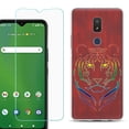 thumbnail image 1 of Slim-Fit TPU Fashion Phone Case for Cricket Icon 3, with Tempered Glass Screen Protector, by OneToughShield ® - Night Tiger, 1 of 2