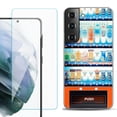 thumbnail image 1 of Slim-Fit TPU Fashion Phone Case for Samsung Galaxy S22 5G, with Tempered Glass Screen Protector, by OneToughShield ® - Vending Machine, 1 of 4