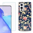 thumbnail image 1 of Slim-Fit TPU Phone Case Compatible with OnePlus 9 5G, with Tempered Glass Screen Protector, by OneToughShield ® - Floral Garden, 1 of 4