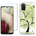 thumbnail image 1 of Slim-Fit TPU Phone Case Compatible with Samsung Galaxy A02s, with Tempered Glass Screen Protector, by OneToughShield ® - Green Tree, 1 of 3