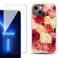 thumbnail image 1 of Slim-Fit TPU Phone Case for iPhone 14 Plus, with Tempered Glass Screen Protector, by OneToughShield ® - Rose Bouquet, 1 of 4