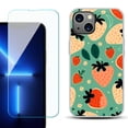 thumbnail image 1 of Slim-Fit TPU Phone Case for iPhone 14 Plus, with Tempered Glass Screen Protector, by OneToughShield ® - Stawberry Mix, 1 of 4