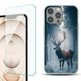 thumbnail image 1 of Slim-Fit TPU Phone Case for iPhone 14 Pro, with Tempered Glass Screen Protector, by OneToughShield ® - Deer Winter, 1 of 4
