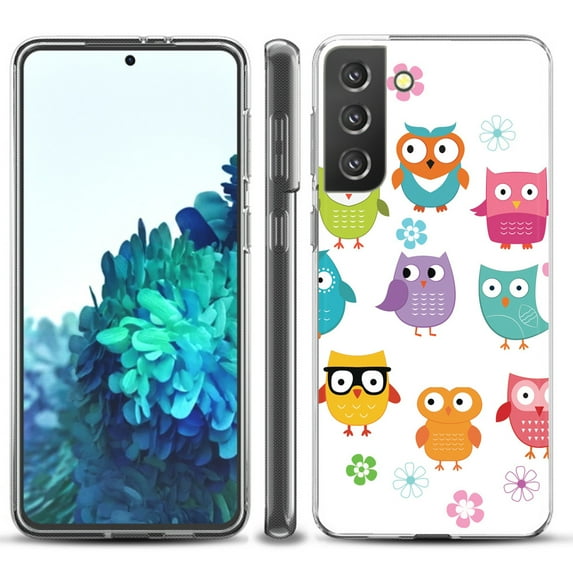 Slim-Fit TPU Protective Phone Case compatible with Samsung Galaxy S21+ 5G / S21 PLUS 5G, by OneToughShield ® - Happy Owl