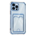 thumbnail image 1 of Slim Fit TPU Wallet Case Compatible with iPhone 12 Pro, Luxury Clear Protective Drop Resistant with Plating Bumper Frame, Cute Credit Card Holder Pocket Case, for iPhone 12 Pro, Blue, 1 of 7