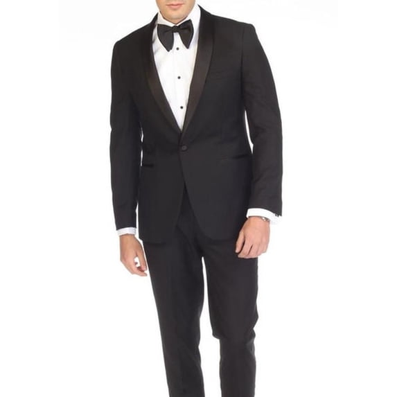 Slim Fit Tuxedo for Men Black 1 Button Tux Vinci T-SS