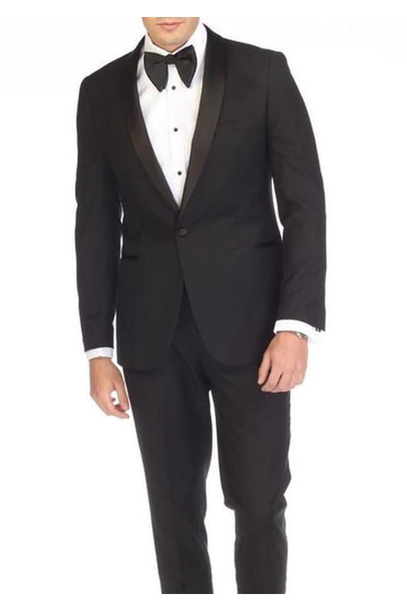 Slim Fit Tuxedo for Men Black 1 Button Tux Vinci T-SS