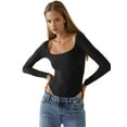thumbnail image 1 of Slim Fit U Collar Long Sleeve Bodysuit, 1 of 4