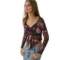 thumbnail image 1 of Slim Fit V-Neck Floral Blouse, 1 of 6