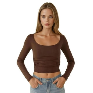 トップス Stretchy Viscose Dramatic Neck Top Textured Stretch Rib Round Neck Top | EILEEN FISHER