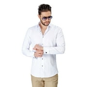 19 inch neck dress shirts slim fit Wilkes & Riley Solid Spread Collar Dress Shirt Classic Fit Pink B1045 / 17.5 / 32/33