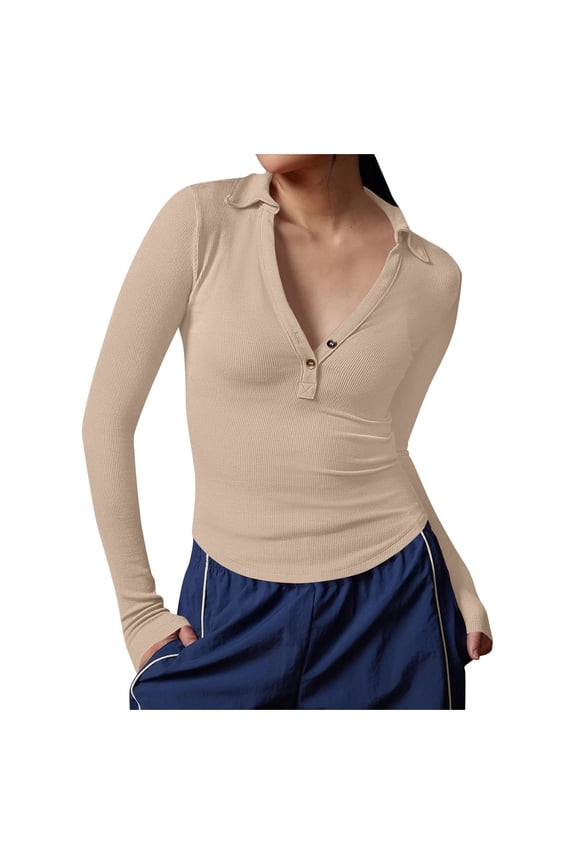 Slim Fit Women's Knitted Collar Long Sleeve T Shirt Summer Stylish Top For Everyday Wear plus Size Raglan Tees for Women 3x Short Sleeve T Shirts for Women plus Size Dark Tunic Tops for Women