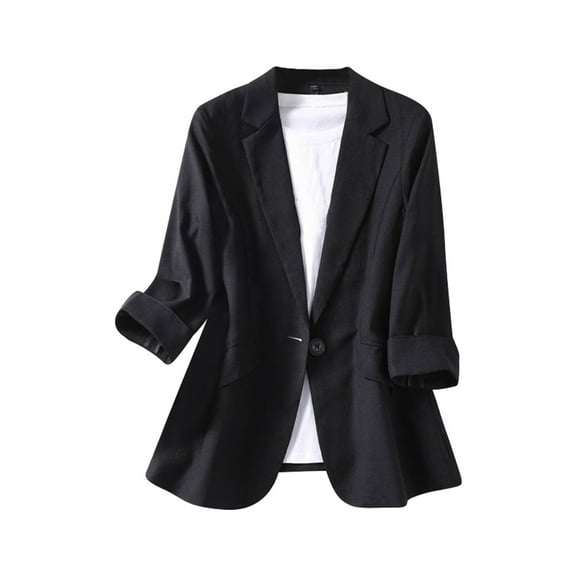 Slim Fit Women’s Lightweight 3/4 Sleeve Suit Jacket Stylish Casual Wear Comfortable Stretch Fabric Tailored Modern Top