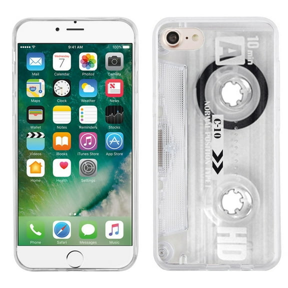 Slim-Fit case for Apple iPhone 8, OneToughShield ® TPU Gel Protector Phone Case - Cassette/Clear