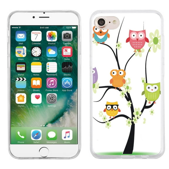 Slim-Fit case for Apple iPhone 8, OneToughShield TPU Gel Protector Phone Case - Tree Owl