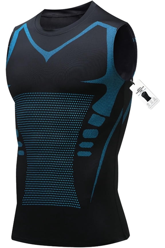 Slim Flex Compression Shirt, Men's Stretch Compression Tank Undershirt, Slim Fit Sleeveless Base Layer with Soft Breathable Fabric for Everyday Wear, Gym, Workout & Office