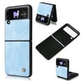 thumbnail image 1 of Slim Flip Case for Samsung Galaxy Z Flip3 5G 2021 (6.7 inch), Allytech Lightweight Durable PU Leather Anti-Slip Shockproof Case for Galaxy Z Flip 3, Lightblue, 1 of 7
