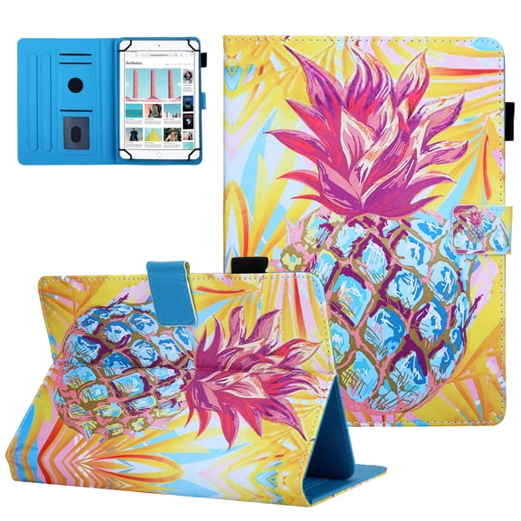 Slim Flip Stand Leather Universal Case for Galaxy Tab 2/3/3 Lite/4/A/E Lite 7.0 /Vankyo MatrixPad Z1 7 Inch /Ematic 7" Tablet /Lenovo Tab M7 7" /Google Nexus 7 /Android 7-inch Tablet (Pineapple)