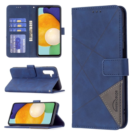 Slim Flip Wallet Case for Samsung Galaxy A25 5G, Classic PU Leather Magnetic Folio Cover with Card Holder Kickstand TPU Shockproof Durable Protective Phone Case for Samsung Galaxy A25 5G, Blue