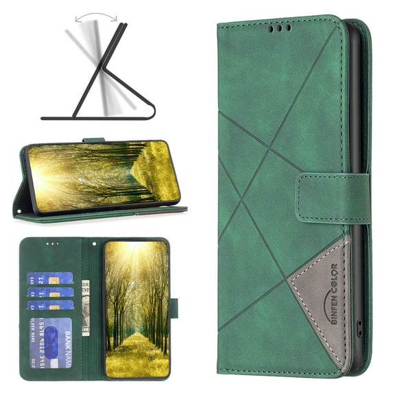 Slim Flip Wallet Case for Samsung Galaxy S21 Ultra, Classic PU Leather Magnetic Folio Cover with Card Holder Kickstand TPU Shockproof Durable Protective Phone Case for Samsung Galaxy S21 Ultra, Green