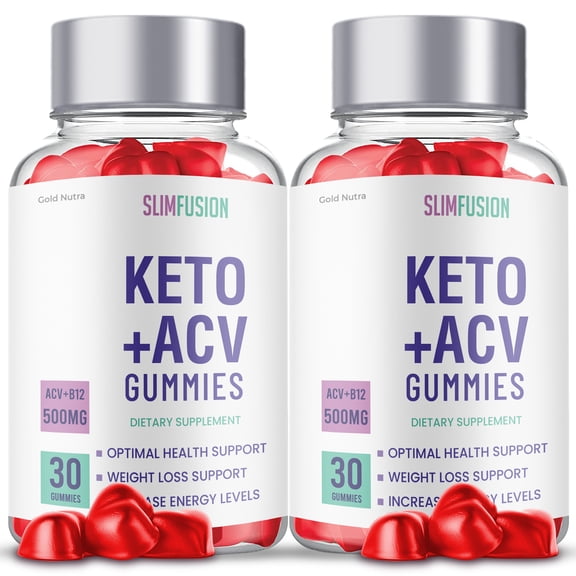 Slim Fusion Keto ACV Gummies, Slim Fusion Keto Gummies Maximum Strength Formula Apple Cider Vinegar Official For Men and Women 2 Month Supply (2 Bottle)