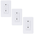 thumbnail image 1 of Slim GFCI Outlet 15 Amp,Thin GFI Electrical Outlet,Slim Ground Fault Receptacle Outlet Weather 125 Volt,with Decorator Screwless GFCI Plate,ETL Listed,White GFI,3PK, 1 of 8