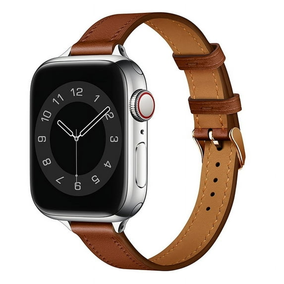 Slim Genuine Leather Strap for Apple Watch band series 10 46mm 41mm 38mm 40mm Wrist bracelet for iWAtch SE 7 6 5 4 3 40mm/41mm (06 brown,38 40 41mm(S10 42mm))