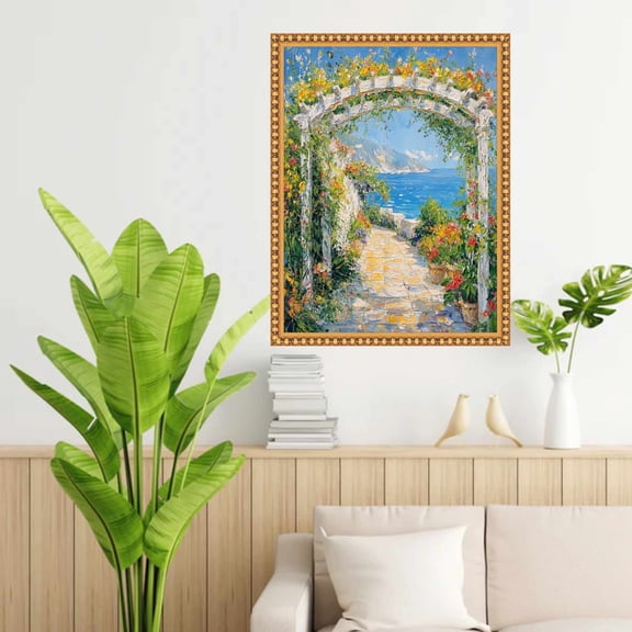 Slim Gold Leaf Beaded Picture Frame 30x30 frame