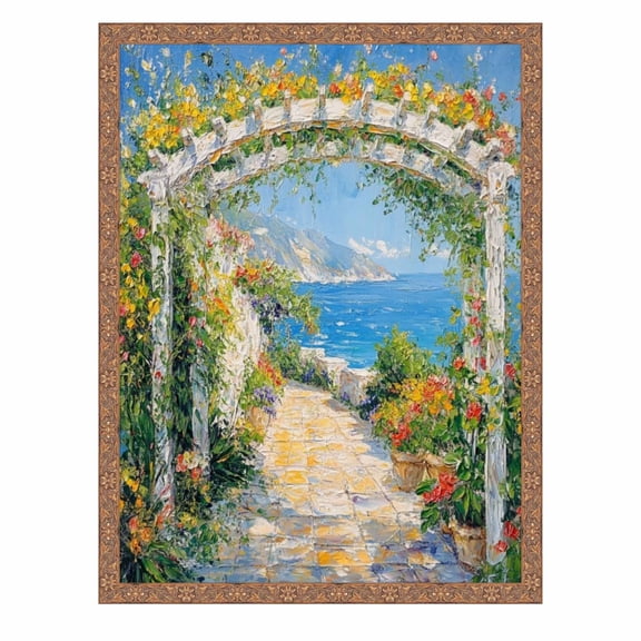 Slim Gold Leaf Floral Star Picture Frame 30x36 frame