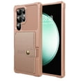 thumbnail image 1 of Slim Hard PC Case Compatible with Samsung Galaxy S25 Ultra, PU Leather Card Holder Back Case Kickstand Shock-absorbing Car Magnetic Case Cover Designed for Samsung Galaxy S25 Ultra, Rosegold, 1 of 7