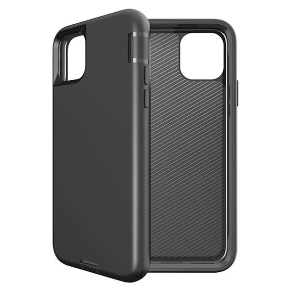 Slim Heavy Duty Case for iPhone 15 Plus with Tempered Glass Screen Protector - Black