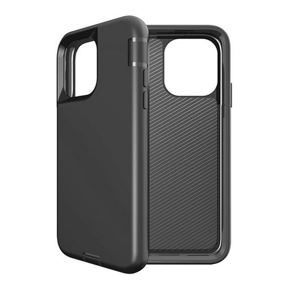 Slim Heavy Duty Case for iPhone 15 Pro with Tempered Glass Screen Protector - Black