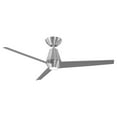 thumbnail image 1 of Slim Indoor and Outdoor 3-Blade Smart Ceiling Fan 52in Brushed Aluminum with 3000K LED Light Kit and Remote Control, 1 of 3