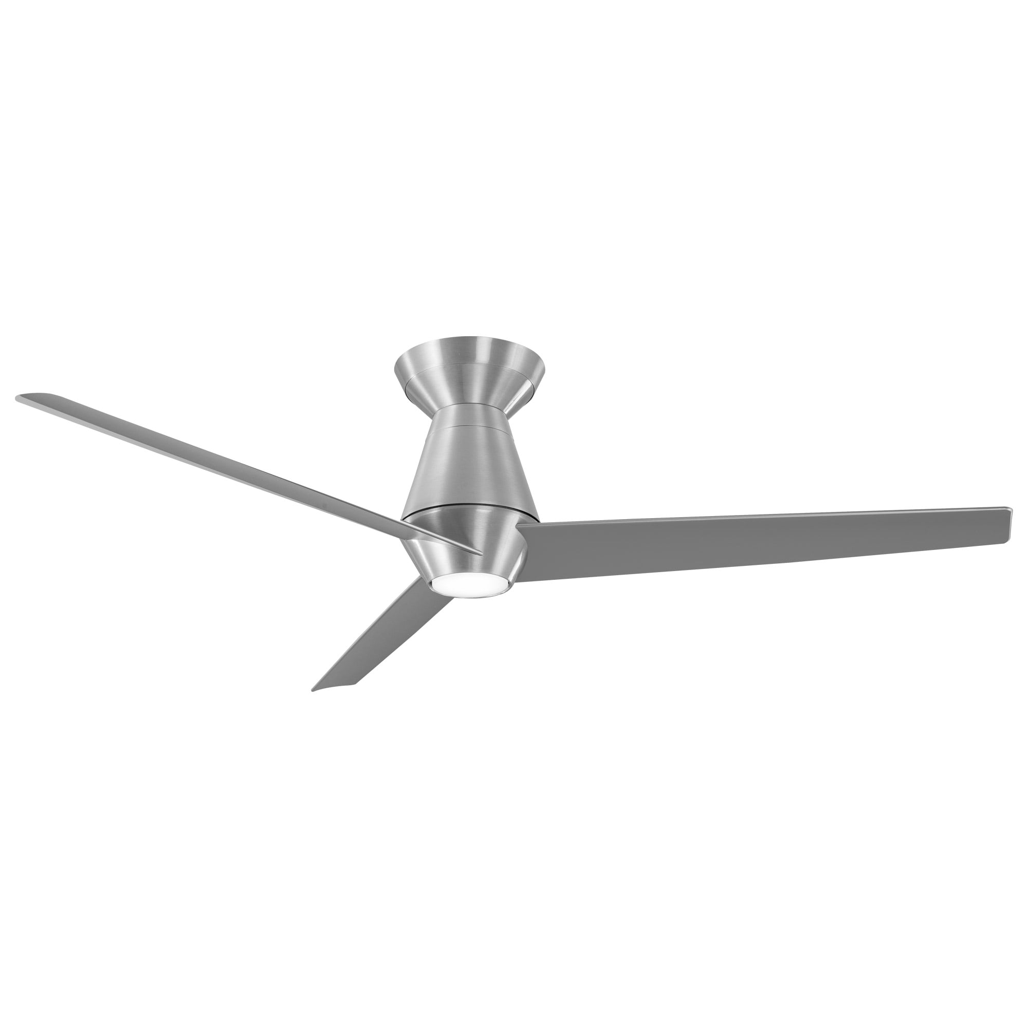Slim 52" Brushed Aluminum Smart Ceiling Fan with Light